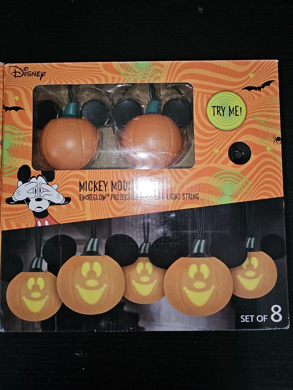 Disney Mickey Mouse Pumpkin Halloween String Lights - Orange & Black New 2 BOXES